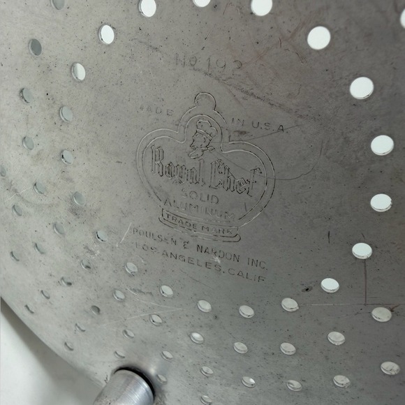 Royal Chef Aluminum Colander Vintage USA - Picture 11 of 12